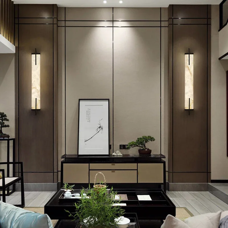 Rectangular Copper Marble LED Chandelier 2