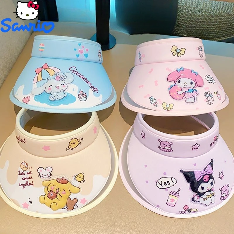 

Sanrio Sunscreen Hat Anime Figure Cinnamoroll My Melody Kuromi Pompompurin Anti-Uv Sunshade Cap Large Tongue Sun Hat Kids Gifts