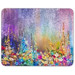 Abstract Floral Watercolor Painting Mouse pad Non-Slip Rubber Mousepad-Applies to Games Home School Office Mouse pad 9.5x7.9 In