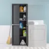 4 Shelf Cabinet, Plastic Organization Storage Unit, Organize Bins in the Garage, Basement, Attic, Mudroom, Gray, 1-Pack 4
