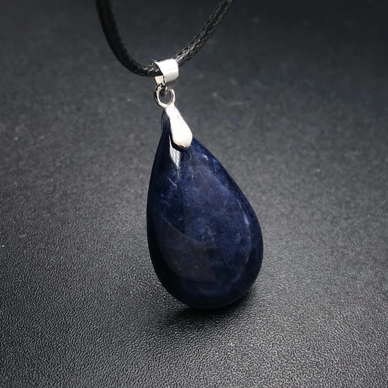 Natural Sodalite Pendants Real Gemstone Drop Water Blue Sapphire Birthday Party Gift for Women Wife Lady Party Jewelry Gift