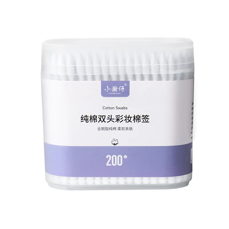 200 boxed color Makeup Remover Cotton swabs Eyeliner Cleaner Double-headed spiral tip cotton swabs 5