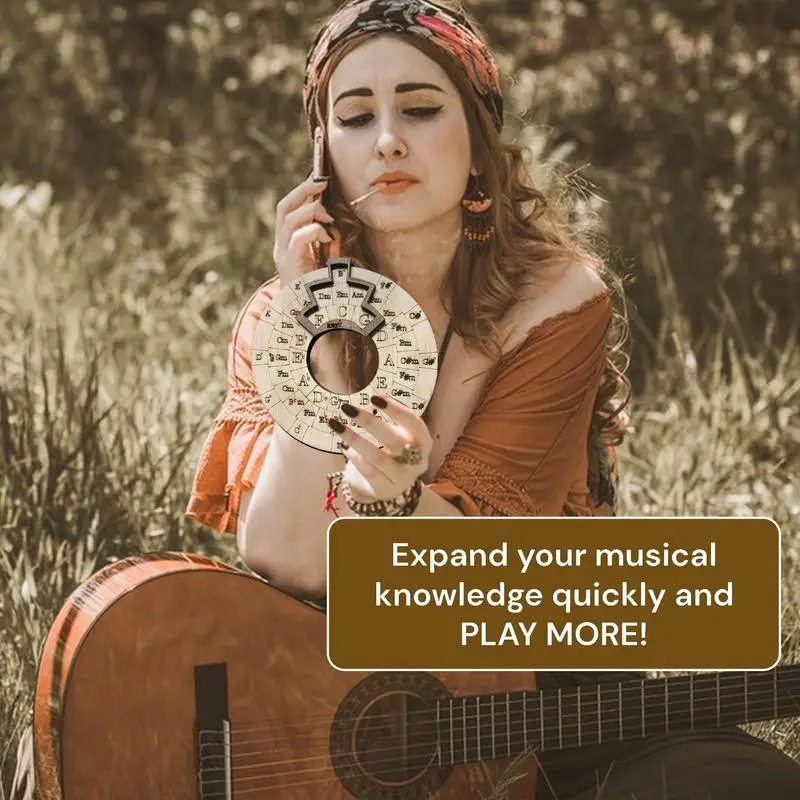 Circle Fifths Wheel Wood Chord Tools Expand Playing Ability Song Writing Music Exploration