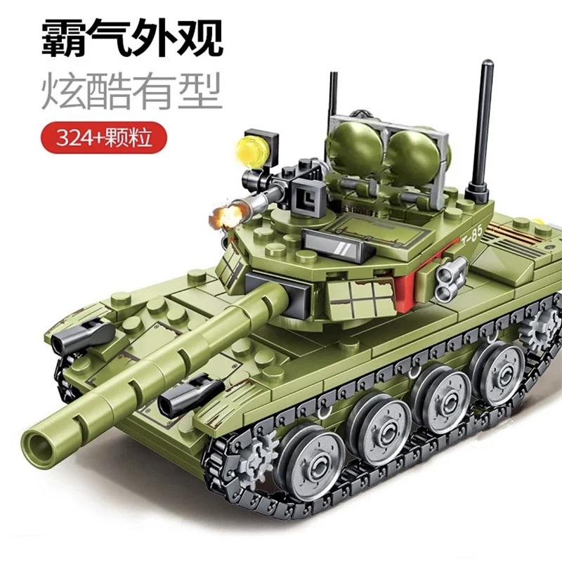 Tank building blocks military series armored vehicle toy chariot tank model toys for boys kids christmas holiday gifts - 4