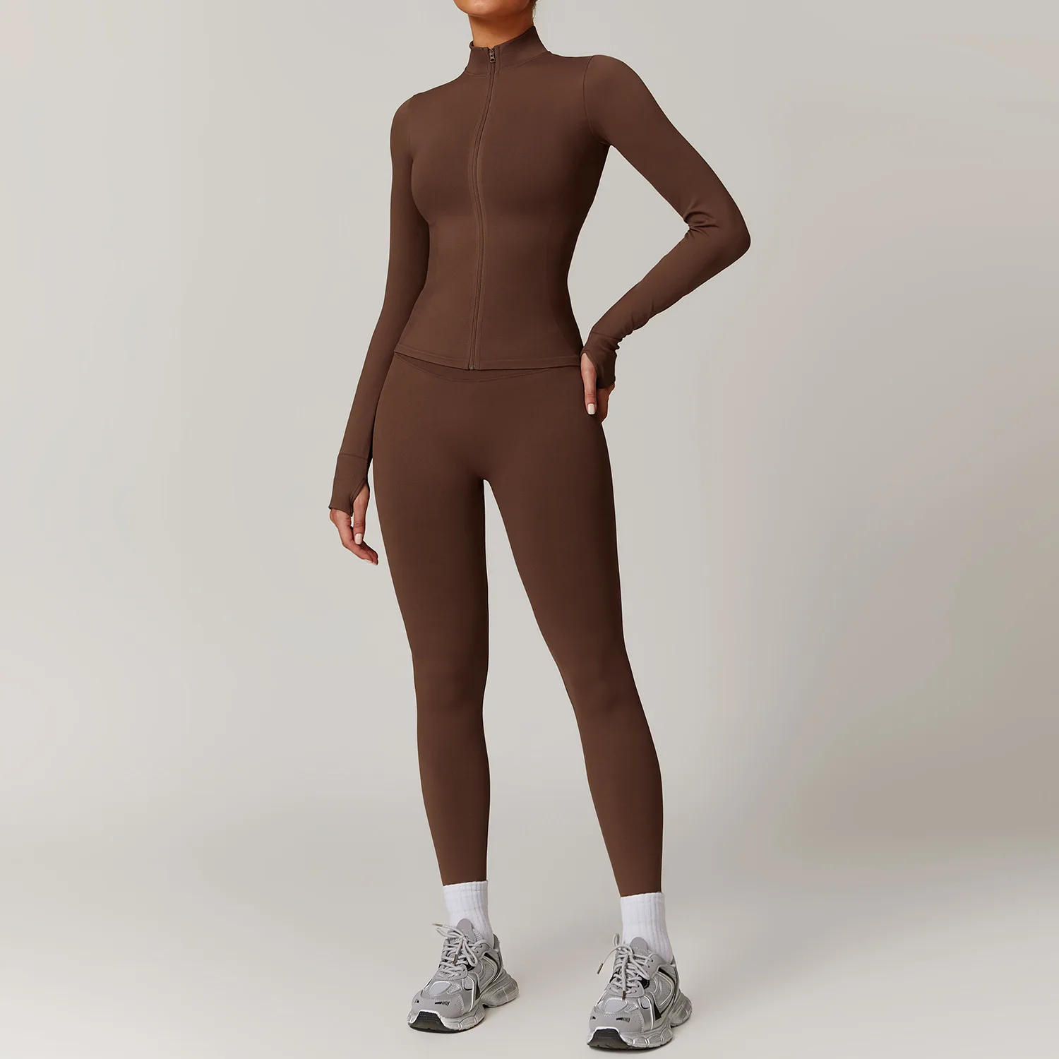 Yoga Set Seamless for Women Gym Fitness Long Sleeved Jacket Tracksuits Sports Bra Gym Leggings