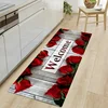 Wood Grain Flowers Kitchen Floor Mat Home Entrance Doormat Decoration Corridor Balcony Long Rugs Laundry Room Non-slip Mat 1