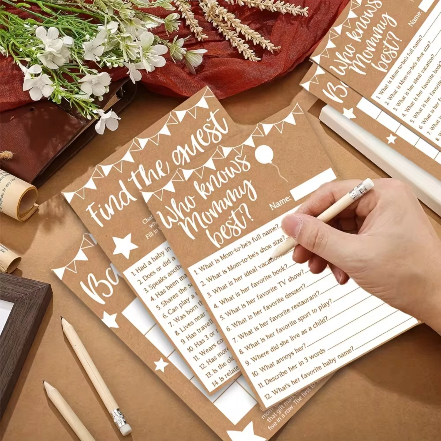Baby Shower Game Cards Rustic Bridal Wedding Shower Or Bachelorette Party Game Baby Ideas Baby Baptism Party Supplies wooden wedding supplies