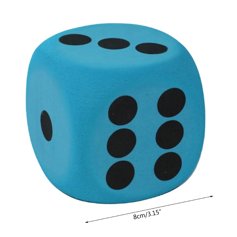 1piece Random Color Six Sided Dices 8cm Foam Dices Rounded Edges Counting Toy for Kids, Learning Aids Math Teaching
