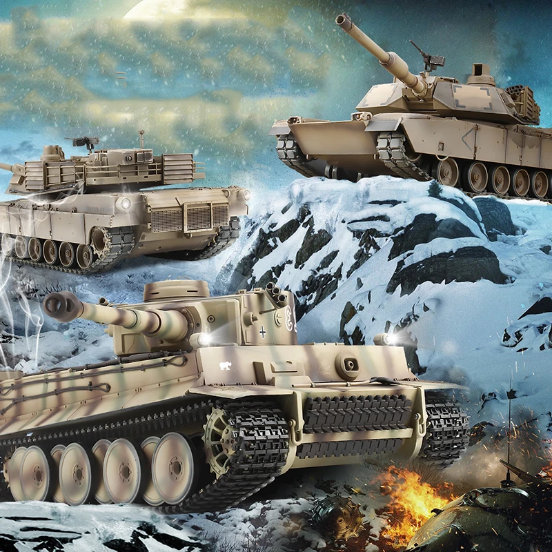 1/16  Remote Control Tiger Heavy Tank Customized Metal Painting Modified Old Sand Table Military Tank Battle Damaged Vehicle 3