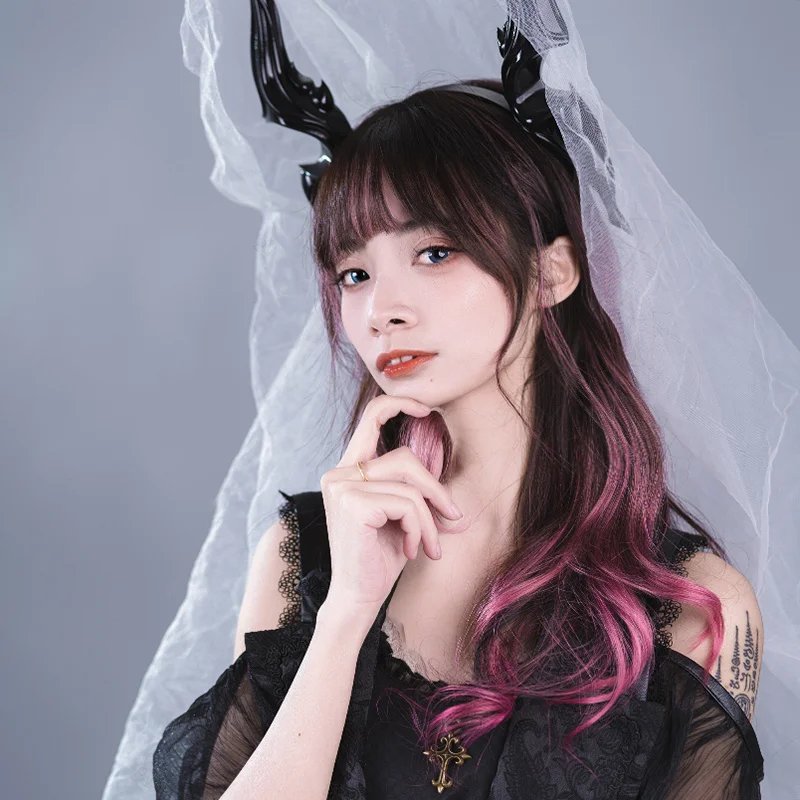 

New Arrival Lolita Headdress Gothic Steampunk Evil Horns Headband Headclip Halloween Party Photography Cosplay Props