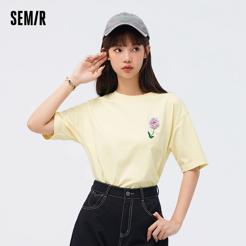 

Футболка Semir женская с коротким рукавом, быстросохнущая рубашка с капюшоном и влагопоглощением плеч, свободный крой, милый летний наряд, 2023