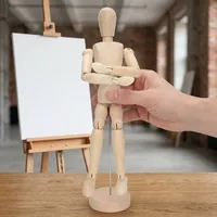 freely bendable joints 12 Inch Articulated Wooden Mannequin multi pose adjustable Flexible Joint Drawing Doll 4