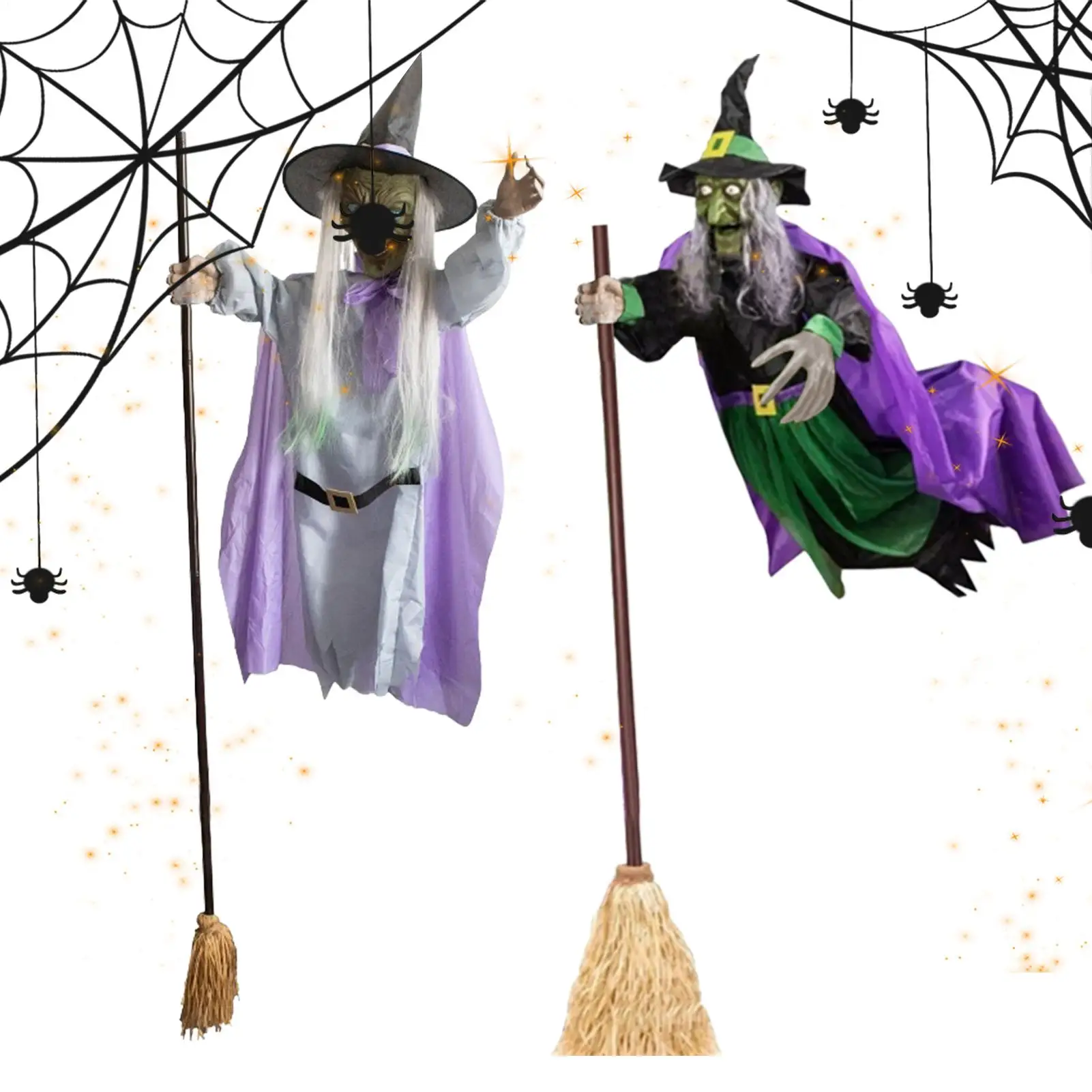 Mini Scopa Decorativa Per Strega Halloween - Accessorio Per Decorazioni Festa Fantasma