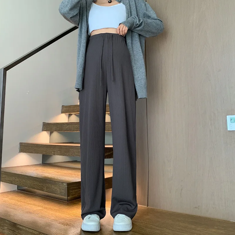 Maternity Pants Spring Autumn Summer Wide-Leg Pants Without Belly Support Drawstring Straight Wide-Leg Trousers