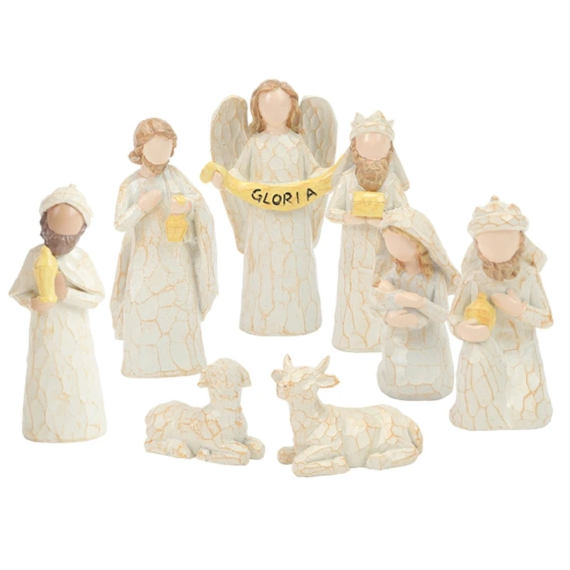 

Intricate Resin Nativity Crib Set Holy Crib Figurine Resin Figurine Catholic Religious Christmas Nativity Church new arrival