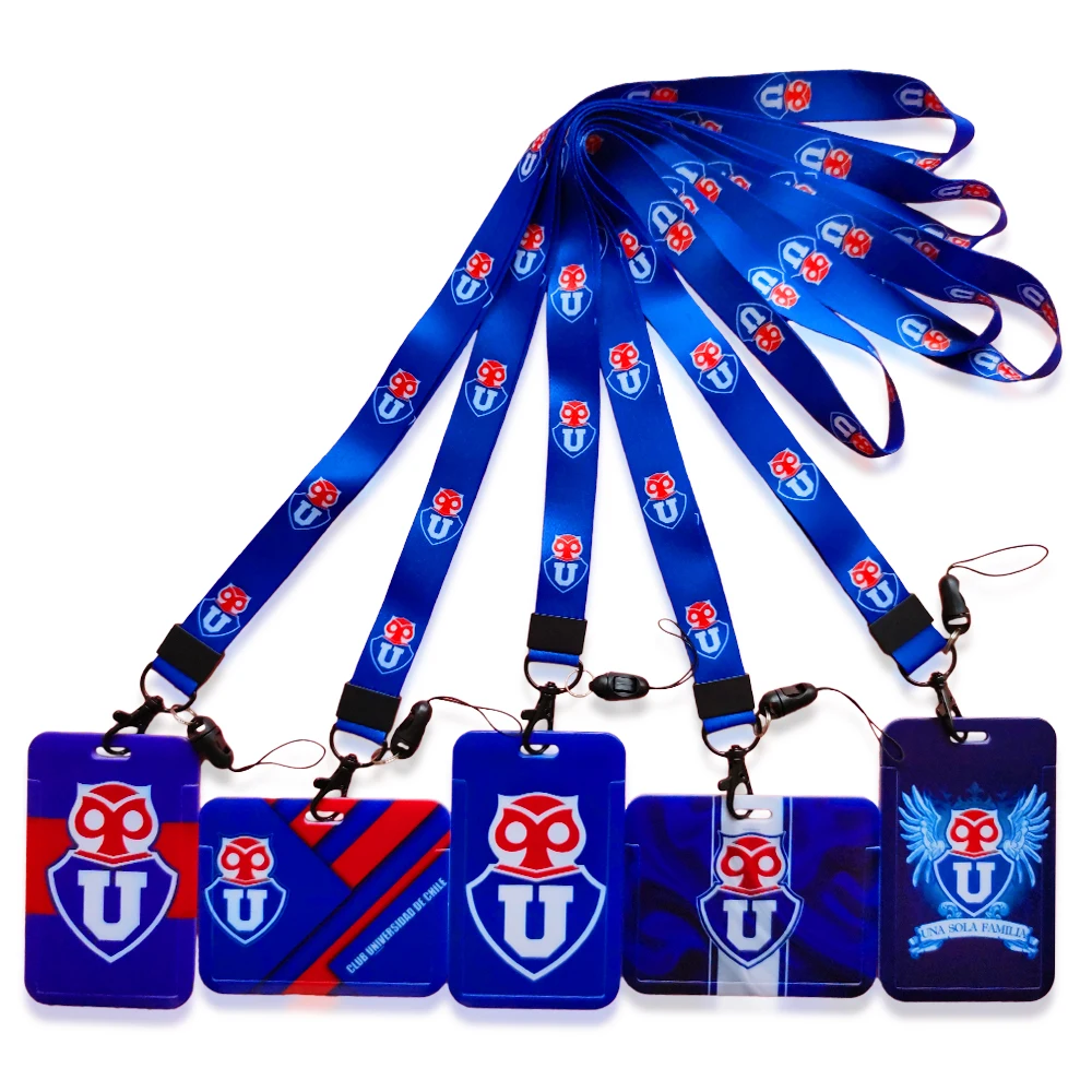 Chile Universidad de Football Club Series Name Card Covers ID Card Holder Students Bus Card Case Lanyard Identity Badge