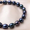 New Arrival 8-9 mm Natural Freshwater Black Pearl Jewelry Necklace 925 Sterling Silver Flower Buckle  Fine Jewelry For Women 5