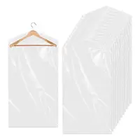 50 Pcs Clothes Storage Pouch Dry Cleaning Bags Clear Dust-proof Plastic Garment Bags Clothing Hanging Storage Bag for Home 1