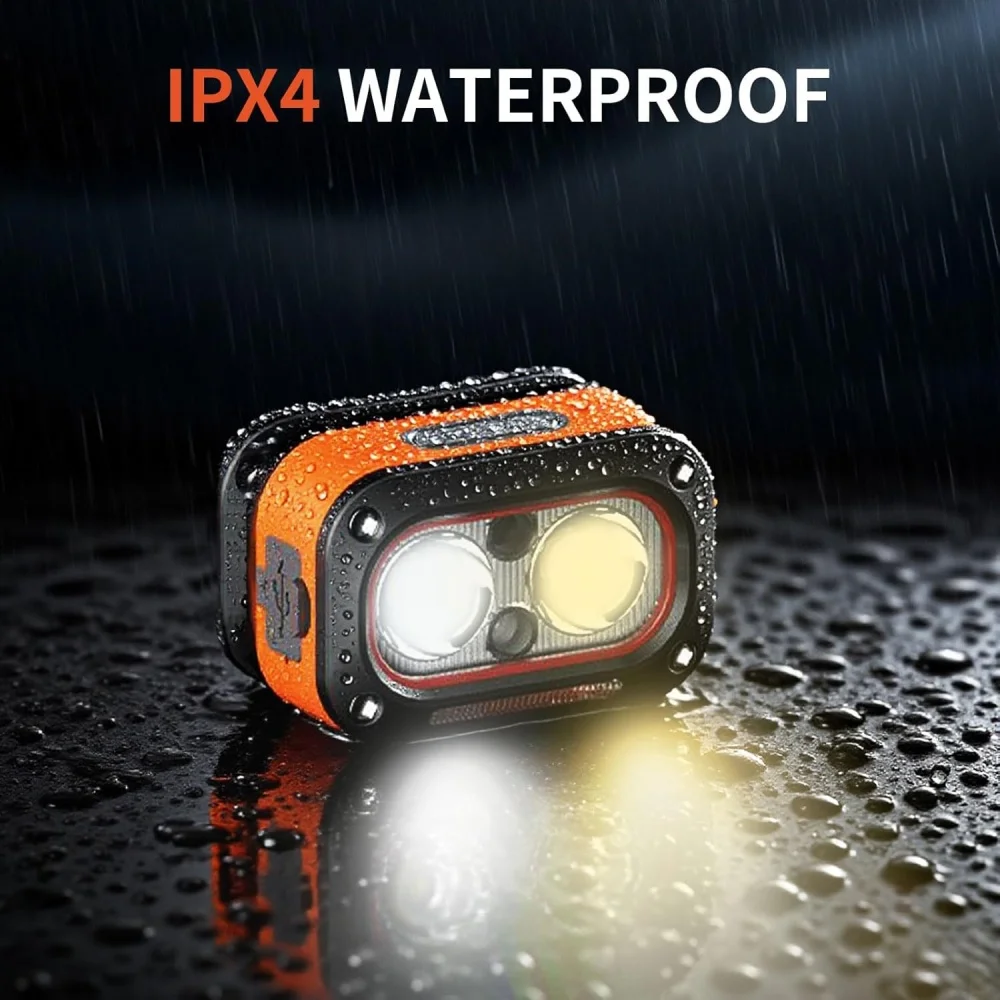 Motion Sensor Headlamp Lightweight LED Rechargeable Head Lamp Fishing Camping Head Flashlight Waterproof Forehead Head Light 5
