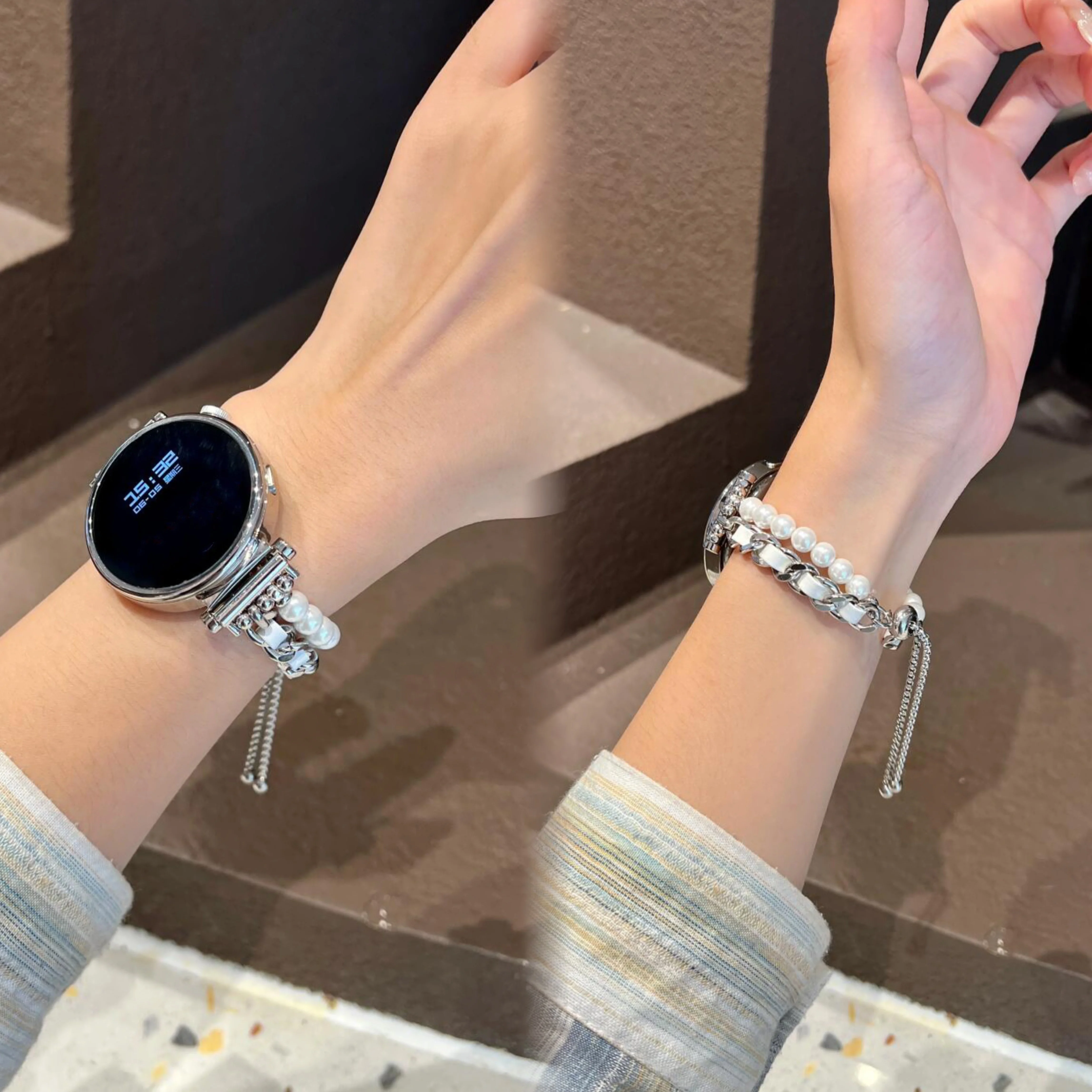 Elegant Metal Chain Strap Bracelet - 18mm, 20mm, 22mm