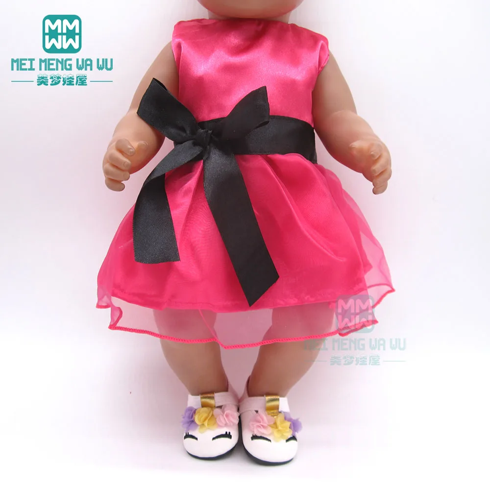 Clothes for doll fit 43cm new born doll American accessories cartoon casual dress