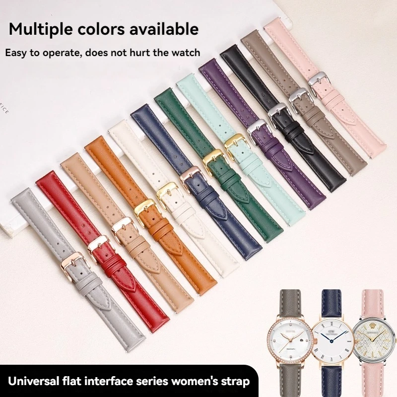 Elegant Quick Release Leather Watch Strap – Soft Cowhide Bracelet