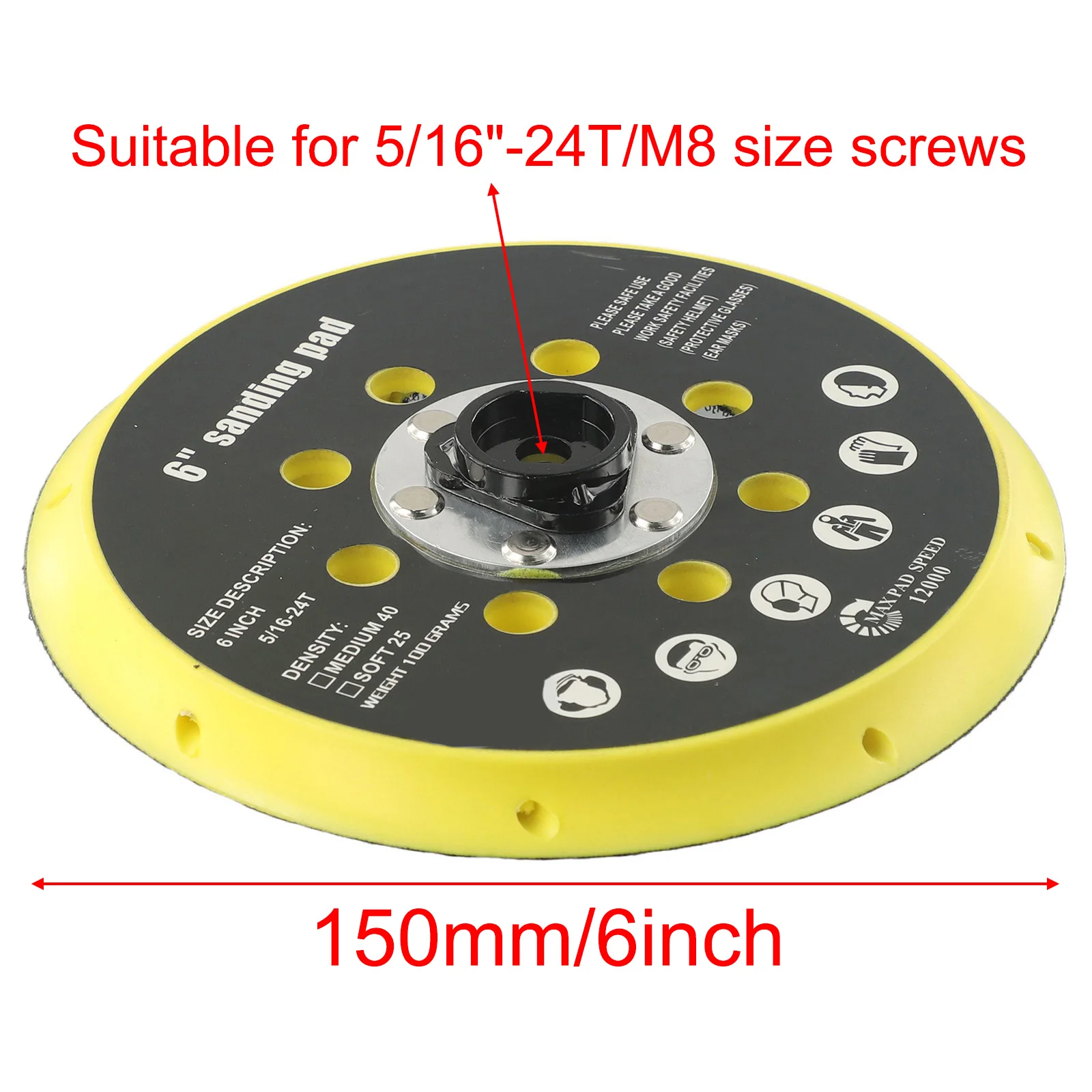 6 Inch 150mm Sanding Pad Sander Backing Pad 17 Holes For Festool BO6030 BO6040 Sander Power Tools Accessories 5 8 holes sanding pad assemblies fit backing is much better than plastic backings it is harder and more difficult to be broken