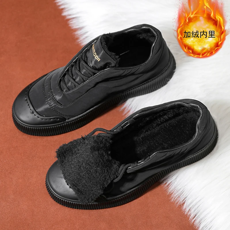 Plush Warm Cotton Shoes for Men Fashion Lace UP Casual Sneakers Male Platform Winter Cotton Shoes Zapatillas Hombre 2