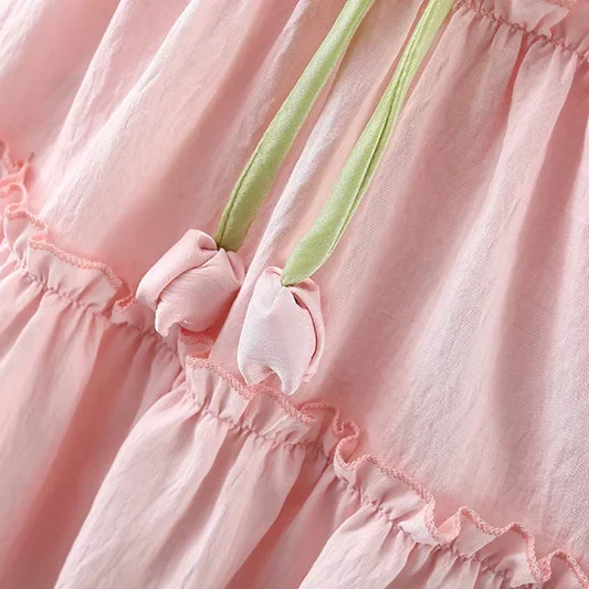 Girls Dress Baby Girl Dress Summer Baby Girl Dress Sweet Flying Sleeves Cute Solid Color Tulip Bow Princess Dress Suitable for 0-4 Years Old