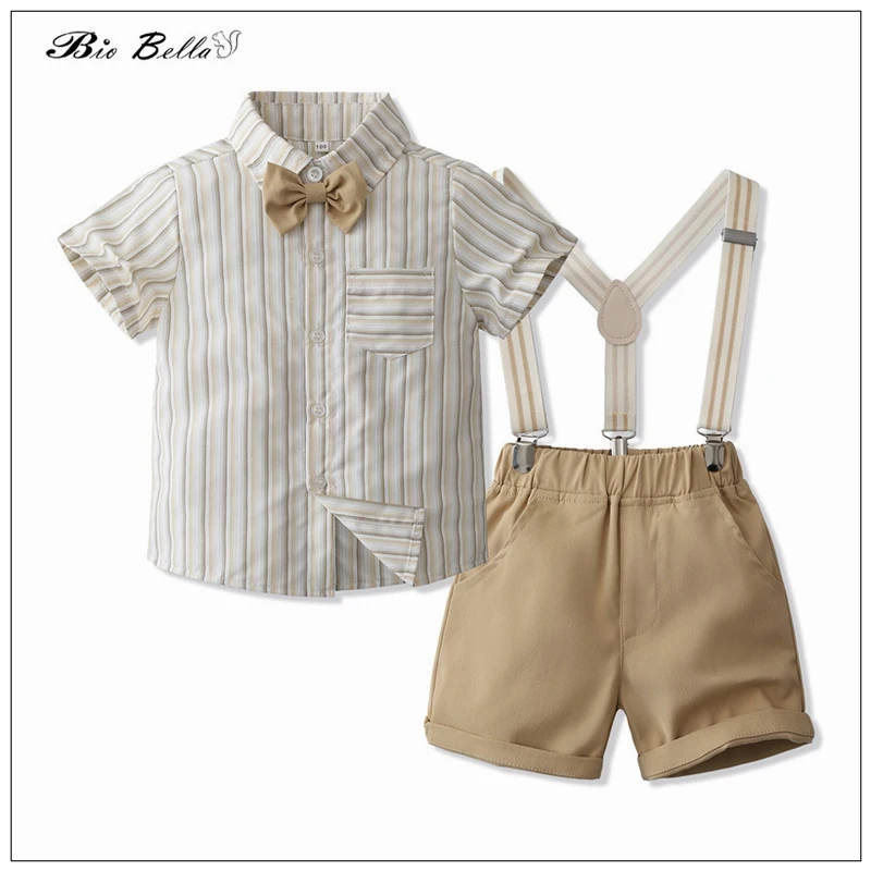 

Summer Baby Boys Clothing Suit Formal Children Elegant Boy Kids Outfits T-Shirt+Pants Newborn Wedding New Year Child Outfits