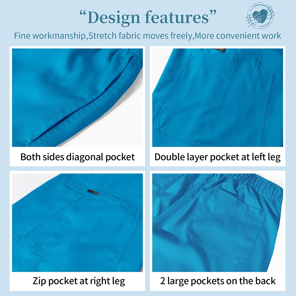 Medical scrubs Pet grooming veterinary uniform Hospital nursing pants Stretch fabric Trouser Elastic waist Beautician bottoms Scrubs pant Women