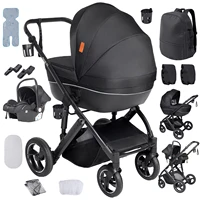 Poussette multifonctionnelle 3 en 1 pour bébé - Landau léger pour nouveau-né, poussette de voyage pliable pour mère et enfant, poussette convertible pour nourrisson avec berceau 1