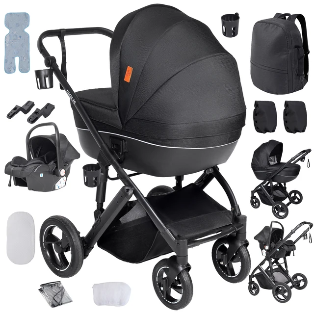 Poussette multifonctionnelle 3 en 1 pour bébé - Landau léger pour nouveau-né, poussette de voyage pliable pour mère et enfant, poussette convertible pour nourrisson avec berceau 1