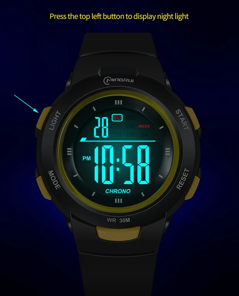 OHSEN Kids Sport Watches 50M Waterproof Purple Silicone Electronic Wristwatch Digital Children Watch For Boys Girls Gift 5