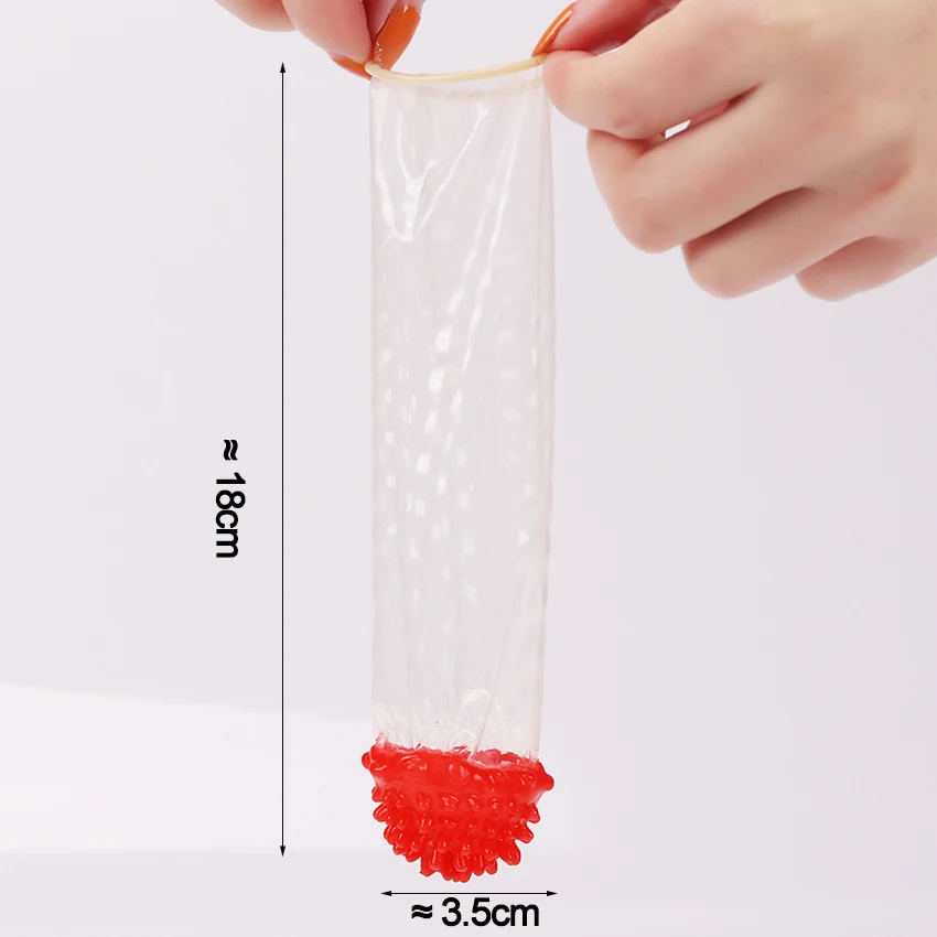1PC Dotted Condoms Sex Toy Random Color Passionate Vaginal G-Spot Stimulation Sex Accessories Lubricated Orgasm Penis Sleeve 18+ 6