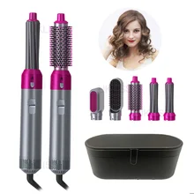 

New 5 In 1 Hair Air Wrap Styler One Step Dryer & Volumizer Rotating Hairdryer Straightener Comb Curling Brush Styling Tool
