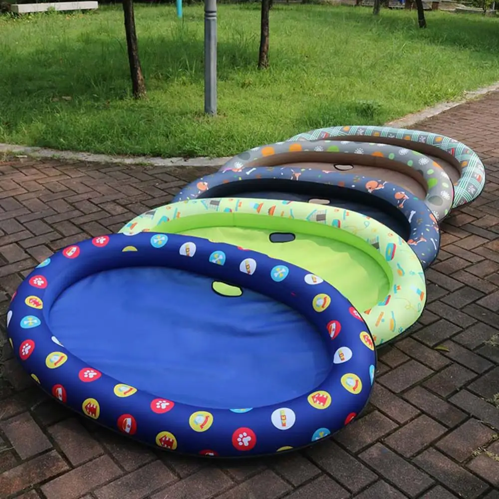 Print Inflatable Swimming Pool Pet Dogs Floating Raft Bed Water Play Cushion Pet Inflatable Hammock Summer Beach Toy For Dog