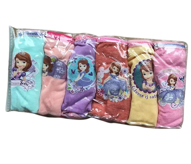 Disney Cartoon Briefs Elsa Sofia Moana Princess Design Cotton