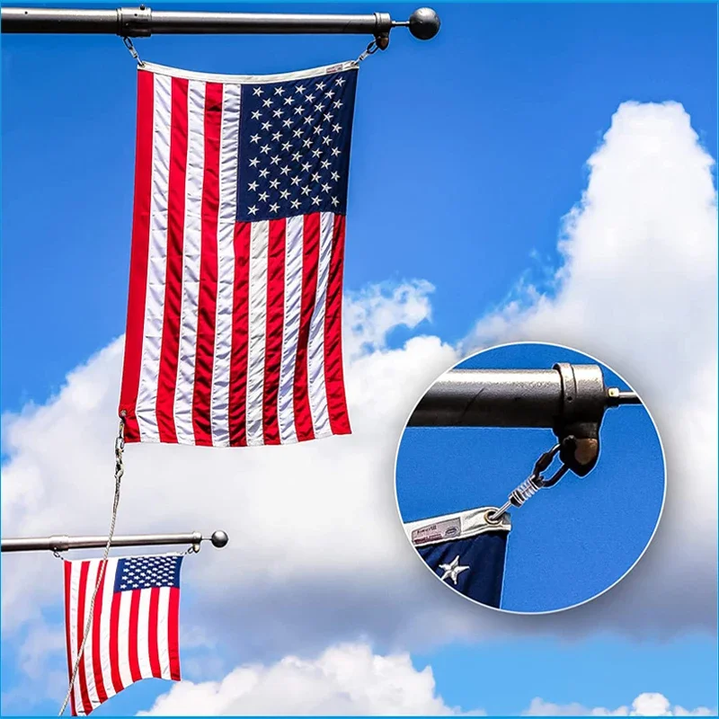 4Pcs Silver Marine 316 Stainless Steel Fishing Boat Flag Clips for Flagpole Ropes Halyards Outrigger Lines Antennas Stern Lights