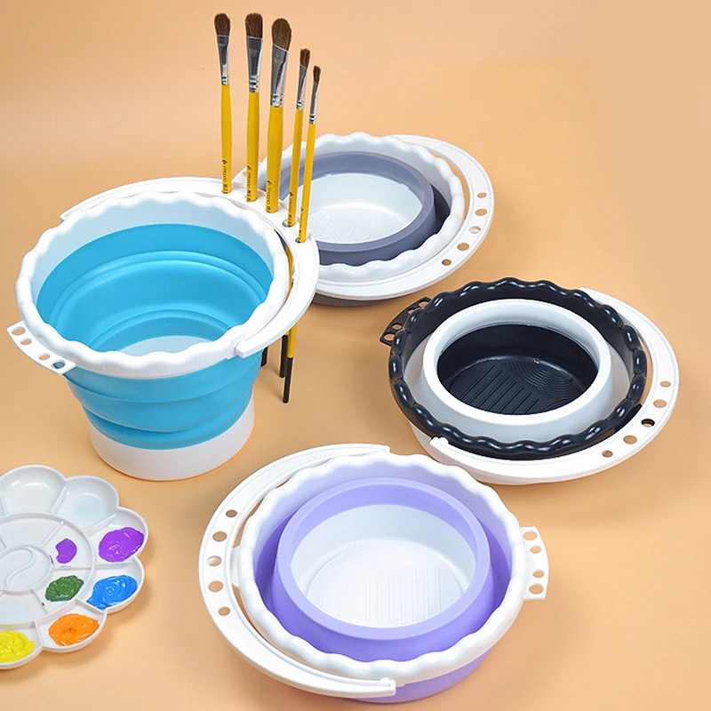 

Складной мини-коврик для краски для мытья, кисть для рисования, многофункциональные инструменты для рисования акварелью, товары для творчества