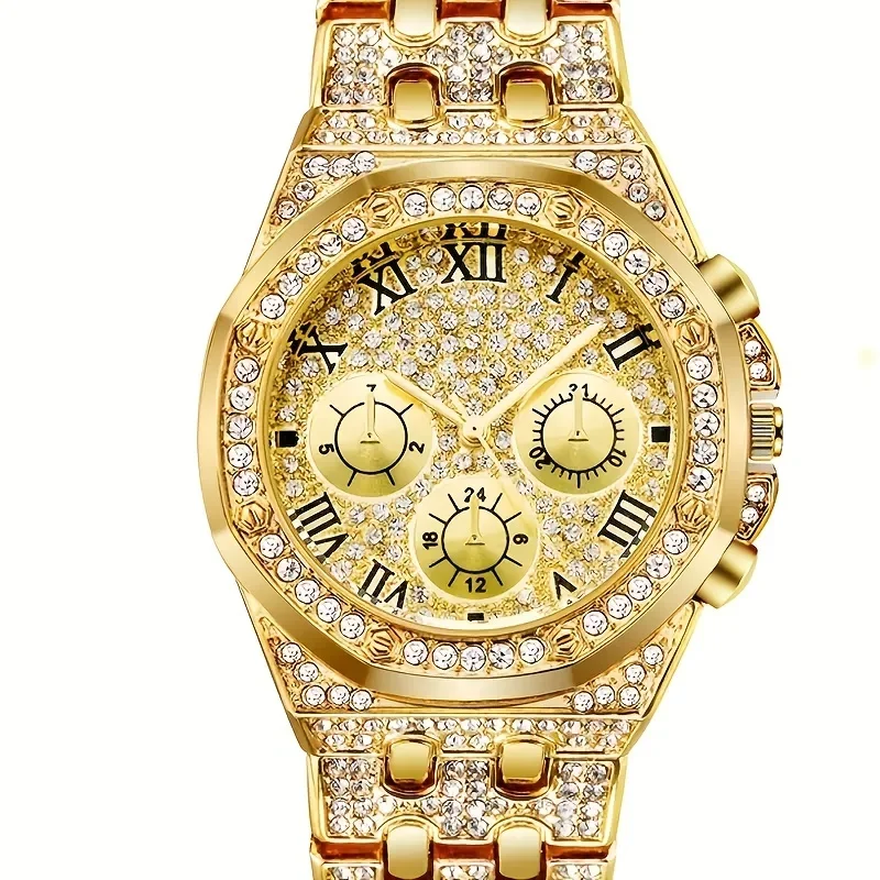 2pcs/set, Fashion Men's Sports Business Quartz Watch & Stainless Steel Bracelet, Men's Gift Set