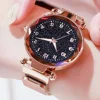 Ladies Starry Sky Round Dial Quartz Wristwatches 5pcs Set Women Fashion Casual Mesh Belt Watches Simple Dress Clock Girls Gift 4