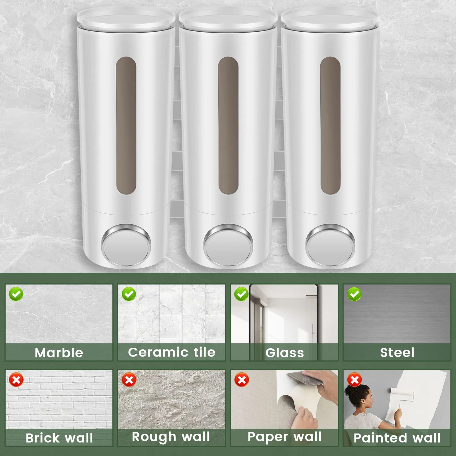 Wall Mounted ABS Bathroom Soap Dispenser
