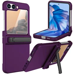 Ultra - Thin Protective Case with Built - in Screen Protector & Kickstand - Galaxy Z Flip 6 (Dark Purple)