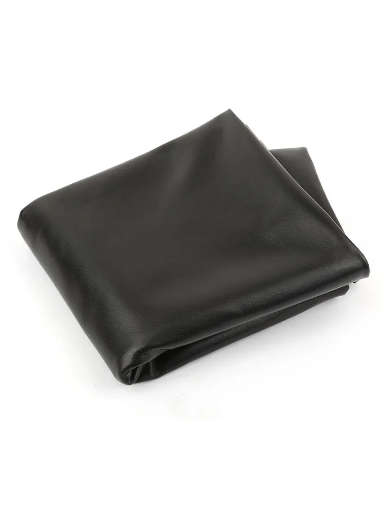 Ultra-Thin Genuine Sheepskin Leather Fabric - 0.6mm Black Top Layer Material