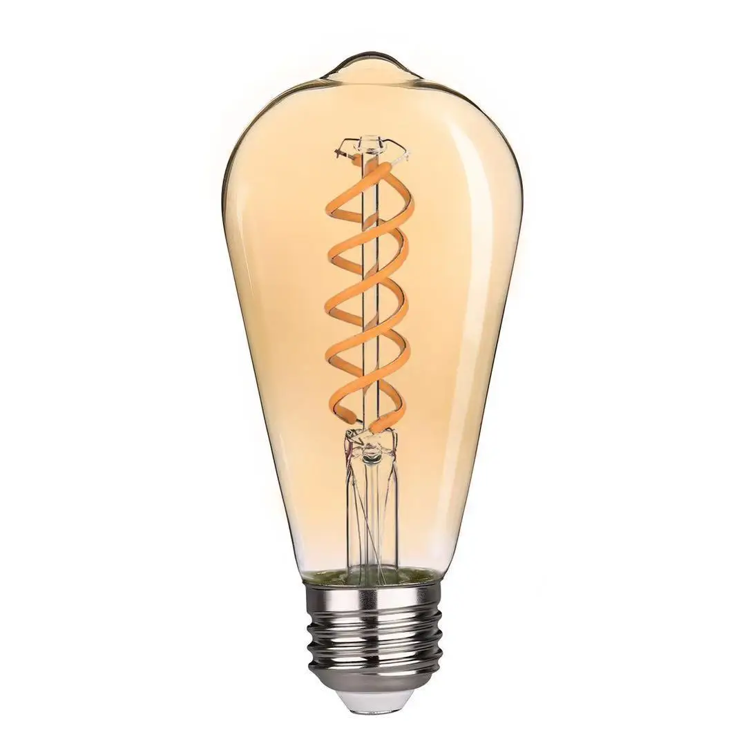 LED 레트로 에너지 절약 이중 나선 ST64 220V 6W 따뜻한 흰색 유연한 홈 상업 조명 장식 크리 에이 티브 에디슨 빛