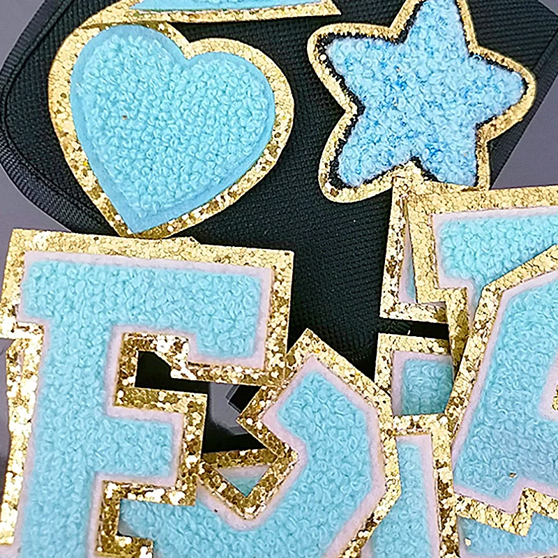 1PC 5.5cm Embroidered Letter Iron on Patch A-Z Chenille Letter Patches with  Glitter Varsity Fuzzy Patch Letters For Shirt - AliExpress