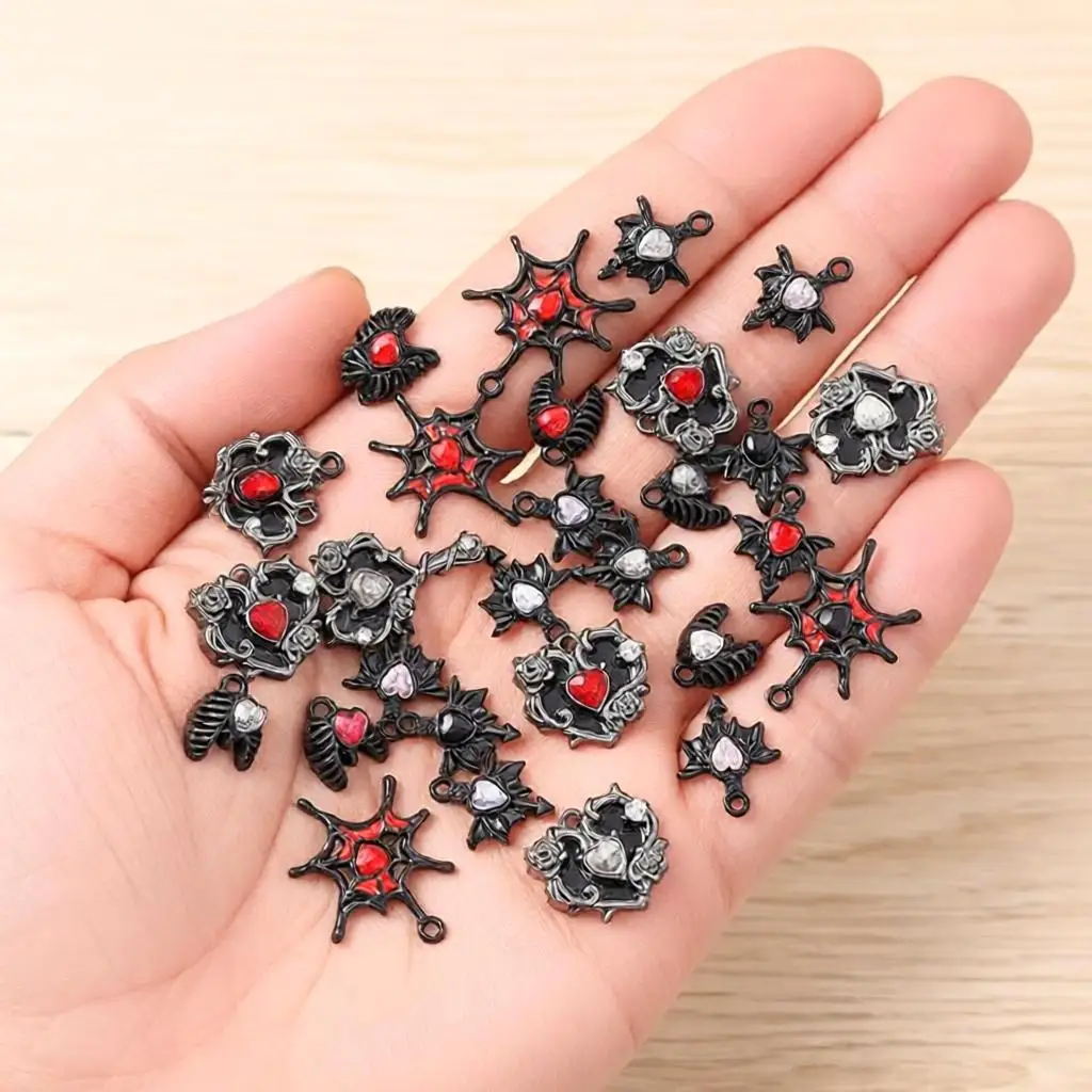 5 Stück Niedliche Kristall-Metall-Herzanhänger mit Flügeln für Schmuckherstellung, Ohrringe, Anhänger, Halsketten, Armbänder, DIY-Bastelzubehör