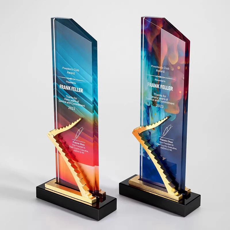 Customized Crystal Trophy, Color Printing Prize Sports Annual Meeting Awards Outstanding Employee Souvenir, Home Decoration, 1Pc
