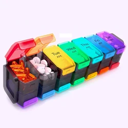 Oversized Weekly Pill and Vitamin Organizer with Dual Daily Compartments for Large (MULTI)